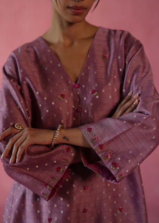 Zaafran Plum Kurta Set by Begum Pret available on Indiaspopup.com