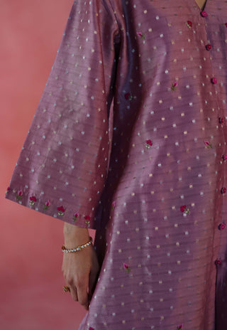 Zaafran Plum Kurta Set by Begum Pret available on Indiaspopup.com