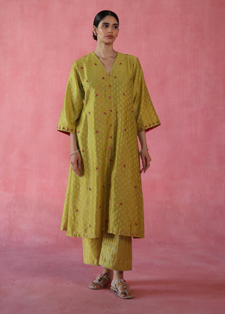 Zaafran Yellow Kurta Set by Begum Pret available on Indiaspopup.com