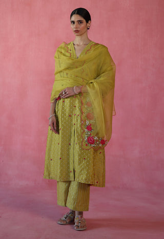 Zaafran Yellow Kurta Set by Begum Pret available on Indiaspopup.com