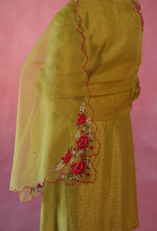 Zaafran Yellow Kurta Set by Begum Pret available on Indiaspopup.com