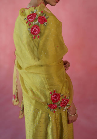 Zaafran Yellow Kurta Set by Begum Pret available on Indiaspopup.com