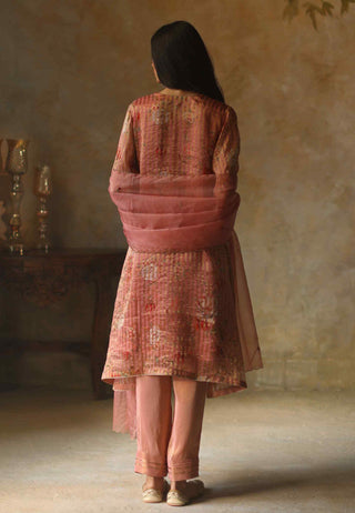 Begum Pret-Ikai Peach Kurta Set-INDIASPOPUP.COM