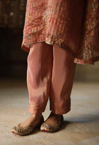 Begum Pret-Ikai Peach Kurta Set-INDIASPOPUP.COM
