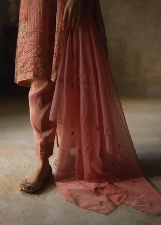Begum Pret-Ikai Peach Kurta Set-INDIASPOPUP.COM
