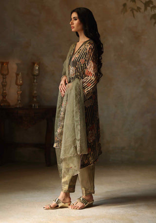 Begum Pret-Ikai Black Kurta Set-INDIASPOPUP.COM
