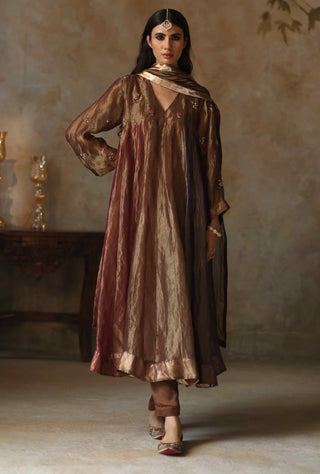 Begum Pret-Saanjh Zari Kurta Set-INDIASPOPUP.COM