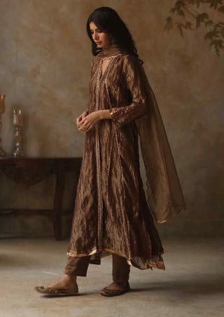 Begum Pret-Asma Gold Kurta Set-INDIASPOPUP.COM
