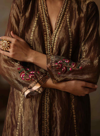 Begum Pret-Asma Gold Kurta Set-INDIASPOPUP.COM