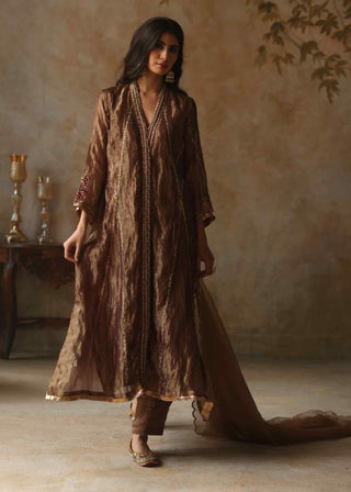 Begum Pret-Asma Gold Kurta Set-INDIASPOPUP.COM