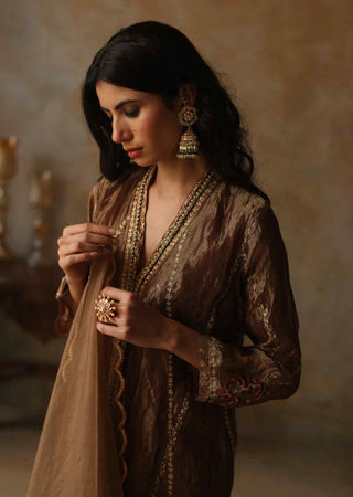 Begum Pret-Asma Gold Kurta Set-INDIASPOPUP.COM