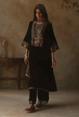 Begum Pret-Faiz Blue Kurta Set-INDIASPOPUP.COM