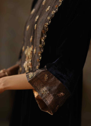 Begum Pret-Faiz Blue Kurta Set-INDIASPOPUP.COM