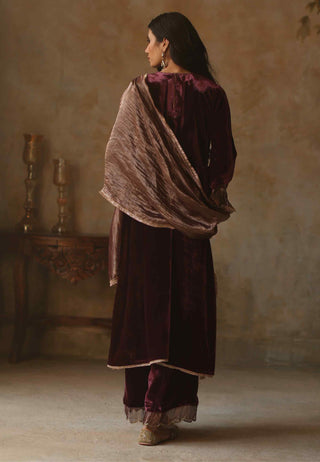 Begum Pret-Faiz Garnet Kurta Set-INDIASPOPUP.COM