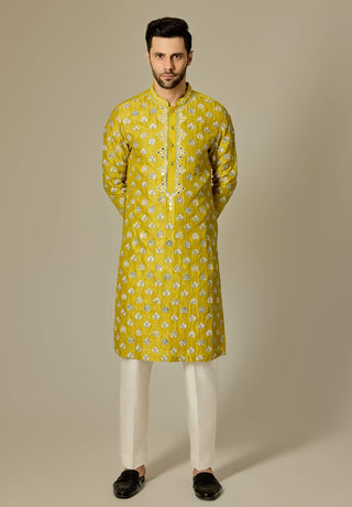 Yellow mirror kurta and pants