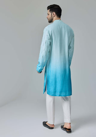Blue white ombre kurta and pants