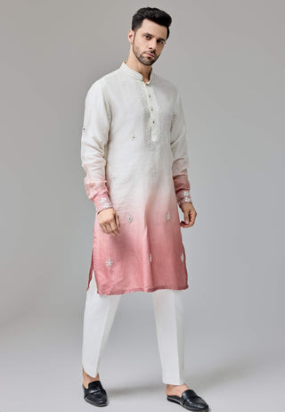 Rust white ombre kurta and pants