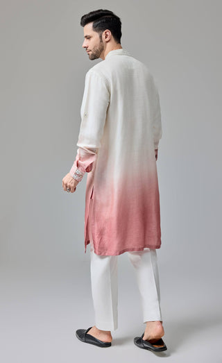 Rust white ombre kurta and pants