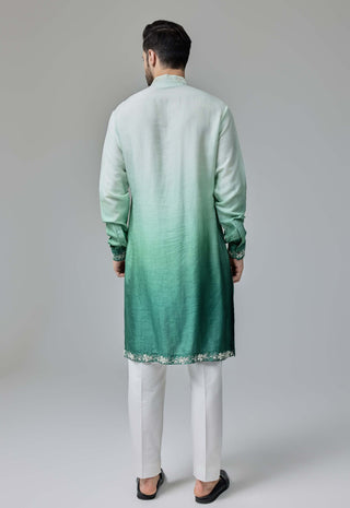 Green white ombre kurta and pants
