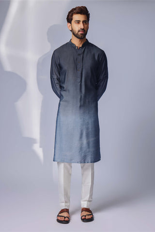 Chatenya Mittal-Grey Ombre Kurta With Pant-INDIASPOPUP.COM