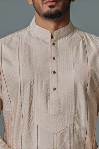 Chatenya Mittal-Light Cream Kurta And Pant-INDIASPOPUP.COM