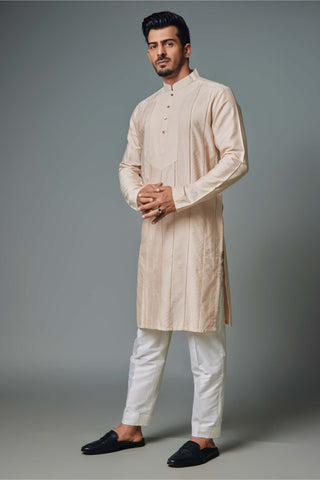Chatenya Mittal-Light Cream Kurta And Pant-INDIASPOPUP.COM