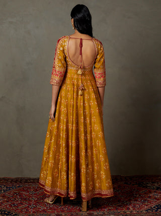 Ri.Ritu Kumar-Olive Burgundy Manjhi Kurta Set-INDIASPOPUP.COM