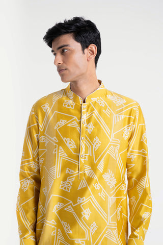 Marigold clasic cut printed kurta set