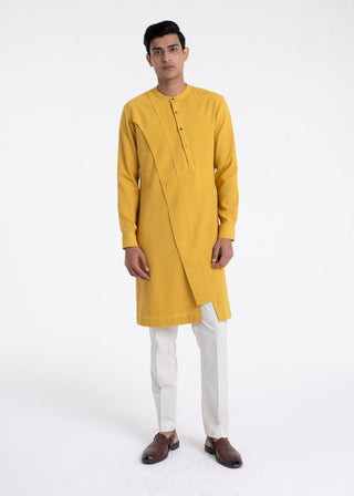 Marigold diagonal curve panel kurta set