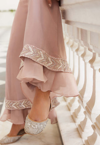 Charu & Vasundhara-Selina Salmon Pink Sharara Set-INDIASPOPUP.COM