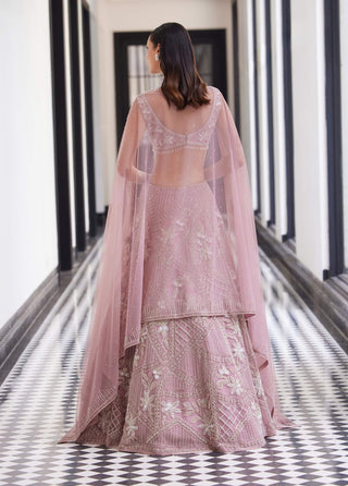 Faiza Daisy Pink Lehenga Set by Charu & Vasundhara available on Indiaspopup