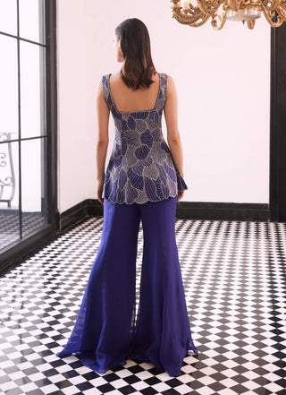 Fabiola Purple Peplum Kurta And Sharara by Charu & Vasundhara available on Indiaspopup