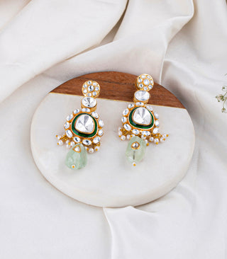 Sabrini green polki necklace set