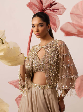 Cardinal Beige Lehenga Set by Roqa available on Indiaspopup.com