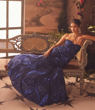 Celestial royal blue mermaid gown