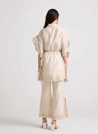 Chandrima-Ivory Cutwork Side Slit Pants-INDIASPOPUP.COM