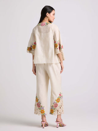 Chandrima-Ivory Floral Cutwork Pants-INDIASPOPUP.COM