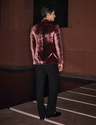 Velvet ember bandhgala and pants