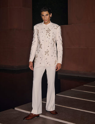 Moondust off-white bandhgala and pants