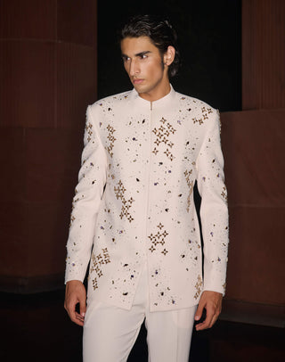 Moondust off-white bandhgala and pants