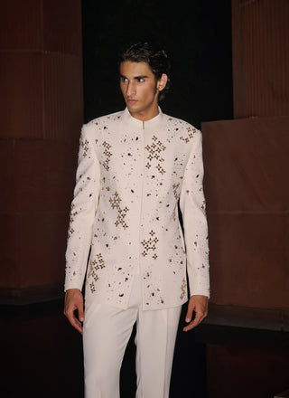 Moondust off-white bandhgala and pants