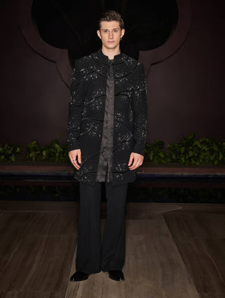 Sterling black sherwani set