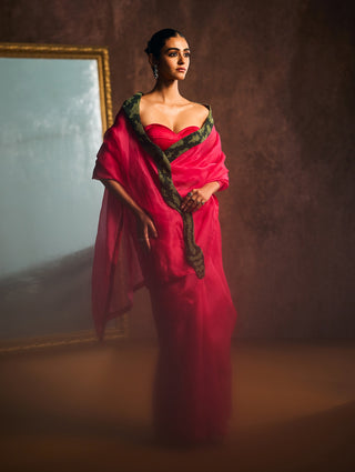 Serpentika rani pink sari