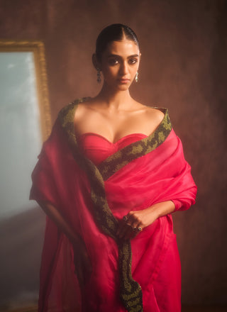 Serpentika rani pink sari