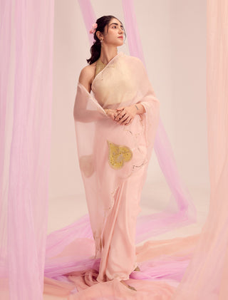 Hridaya pink sari