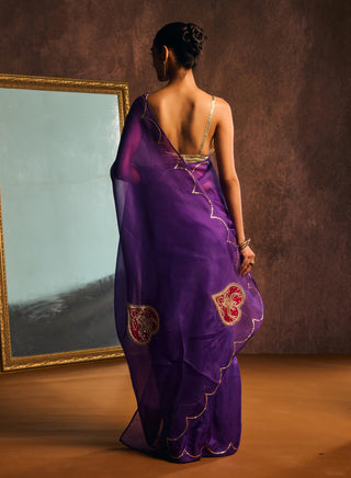 Mrignayani deep purple sari