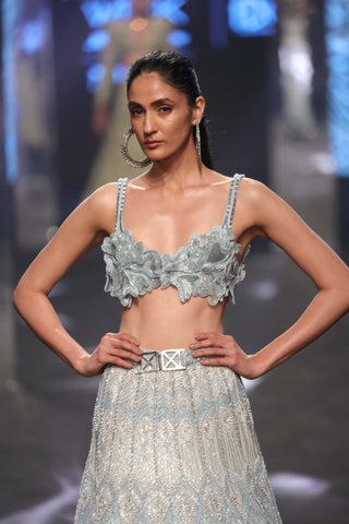 Ritika Mirchandani-Tissa Ice Blue Lehenga Set-INDIASPOPUP.COM