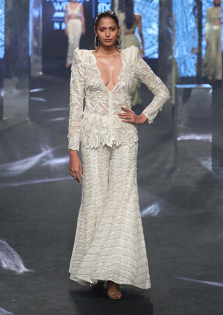 Ritika Mirchandani-Siriy Ivory Cutwork Kurta And Sharara-INDIASPOPUP.COM