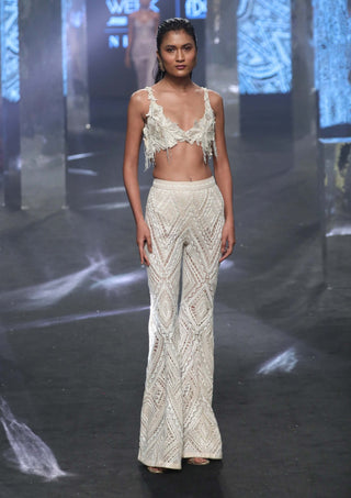 Ritika Mirchandani-Hazel Ivory Bustier And Pants-INDIASPOPUP.COM