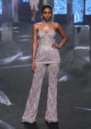 Ritika Mirchandani-Magen Metallic Lavender Top And Pants-INDIASPOPUP.COM